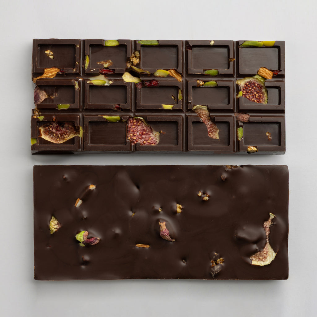 ChoFig Noir 70% — two dark chocolate fig bars
