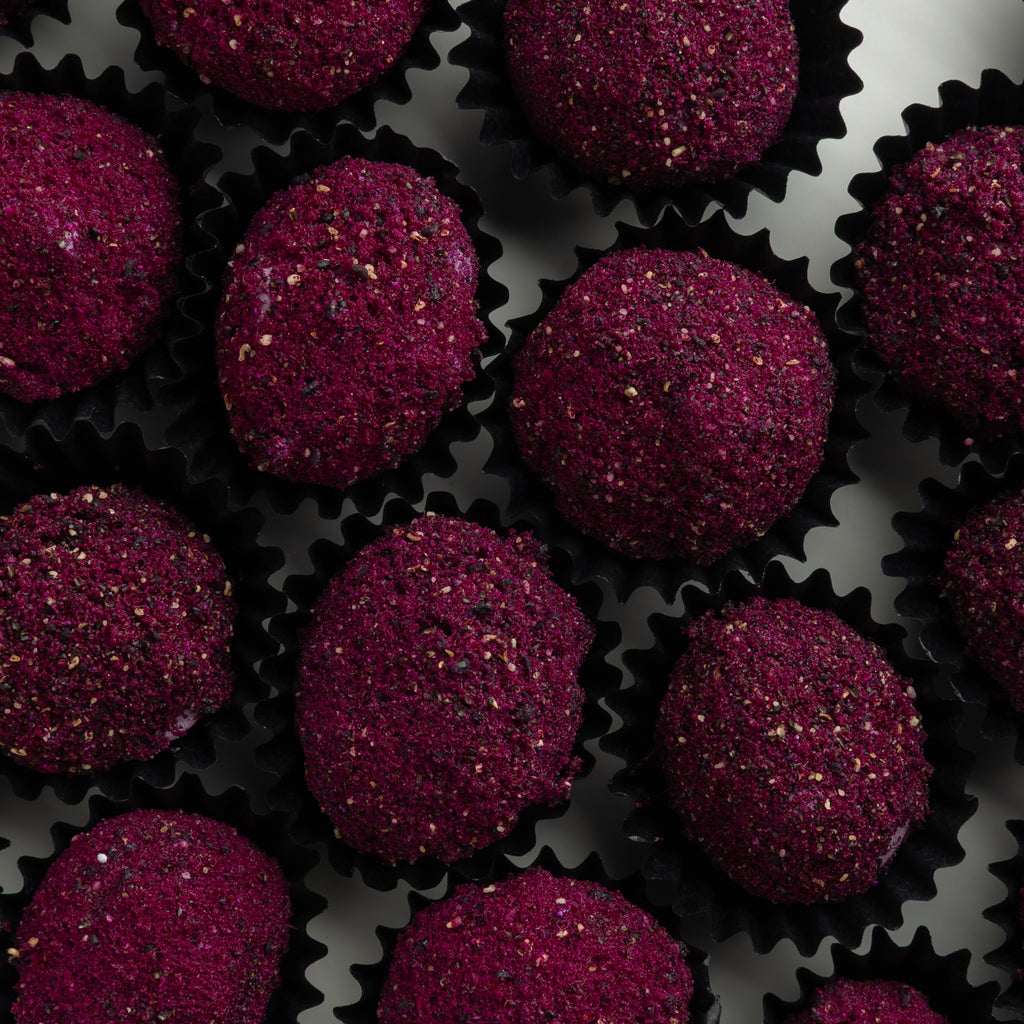 Closeup of cranberry-coated fig in combo